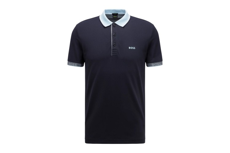 Hugo Boss Slim Fit Polo Shirt With Logo Details - Dark Blue