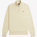 Thumbnail of fred-perry-m3574-half-zip-sweatshirt---oatmeal-whiskeybrown_615764.jpg