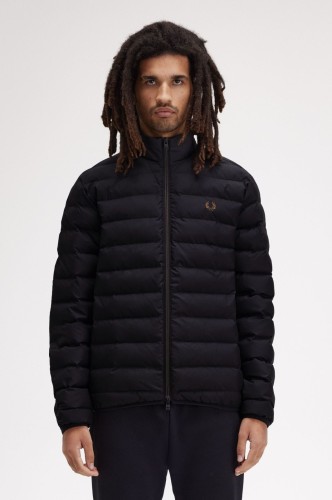 FRED PERRY ブラック ナイロンジャケット XL Fred Perry J4564 Insulated Jacket - Black | Durable Nylon Ripstop
