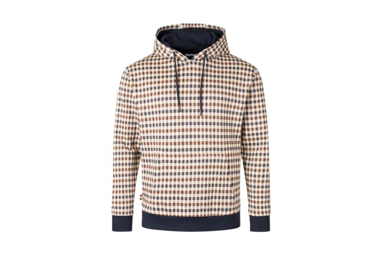 Aquascutum Active Club Check Hoodie - Navy