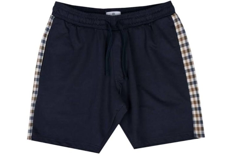 Aquascutum Active Club Check Details Short - Navy