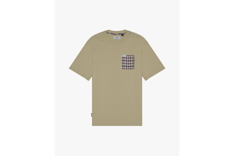 Aquascutum Active Club Check Pocket T-Shirt - Beige