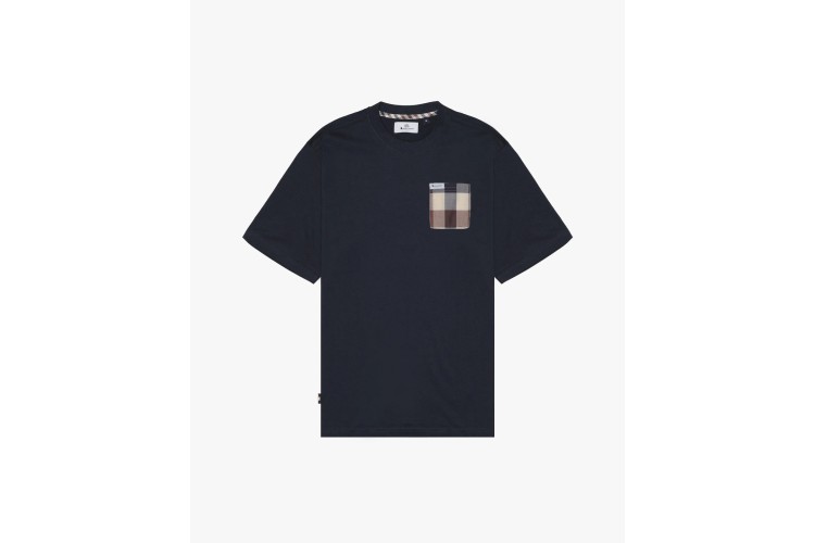Aquascutum Active Macro Club Check T-Shirt - Navy
