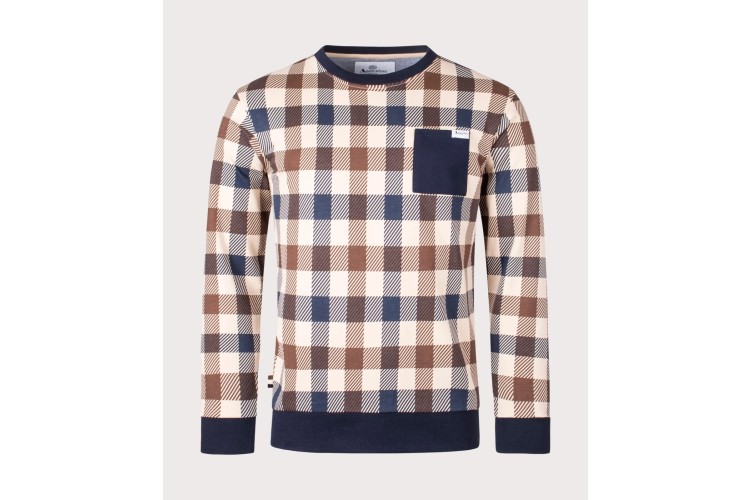 Aquascutum Active Macro Iconic Pocket Crew Neck Sweatshirt - Navy