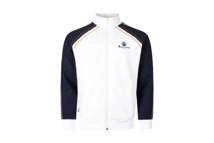 Aquascutum Active Scuba Stripe Mockneck Track Jacket - White