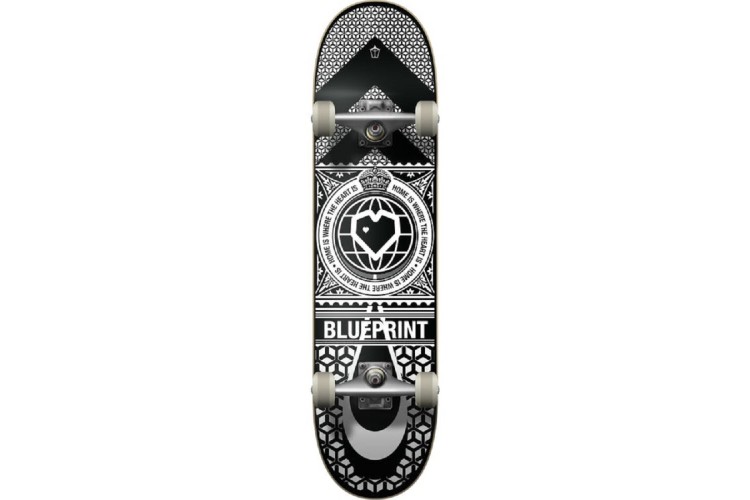 Blueprint Home Heart Black/White Skateboard Complete - 8.0