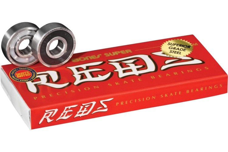 BONES SUPER REDS SKATEBOARD BEARINGS 8 PACK