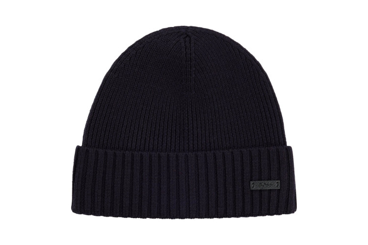 Boss Fati Virgin Wool Beanie - Dark Blue