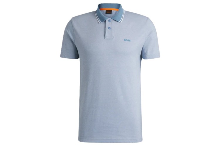 BOSS PeOxford New S/S Polo - Open Blue