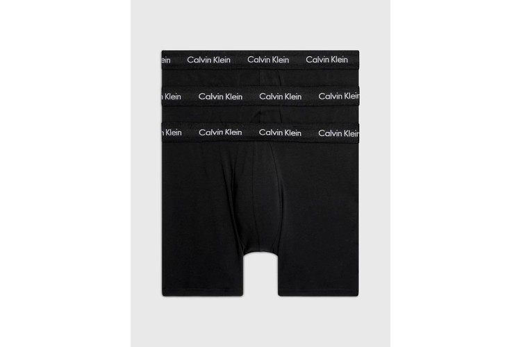 Calvin Klein 3 Pack Cotton Stretch Boxer Briefs - Black W. Black Wb