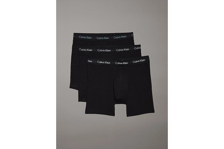Calvin Klein 3 Pack Cotton Stretch Boxer Briefs - B-Black/Shade/Slate Turq