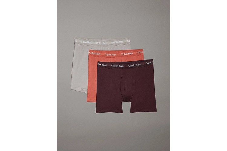 Calvin Klein 3 Pack Cotton Stretch Boxer Briefs - RockRidge/Fudge/Bruschetta