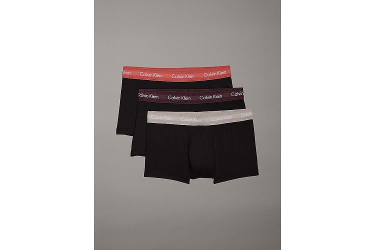 Calvin Klein 3 Pack Cotton Stretch Low Rise Trunks - RockRidge/Fudge/BruschettaWBS