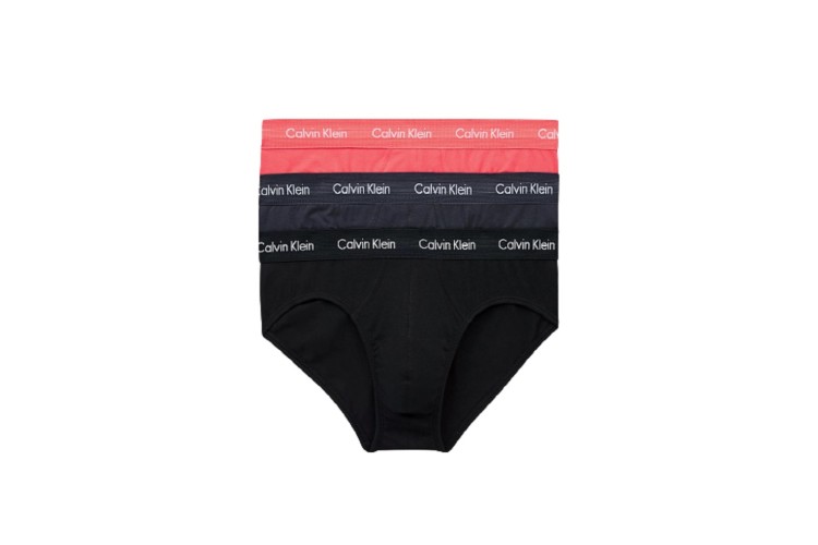 Calvin Klein 3PK Hip Briefs - Black/CoralLip/Phantom