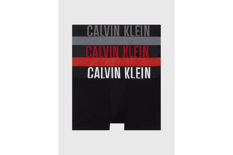 Calvin Klein 3 Pack Intense Power Trunks - Black/PompeianRed/GreySky