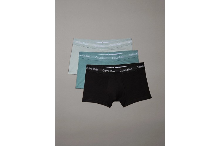 Calvin Klein 3 Pack Low Rise Trunks - Black/Shade/SltTurq