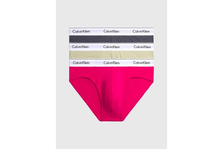 Calvin Klein 3 Pack Modern Cotton Briefs - VirtRed/IronGate/Eucalyptus