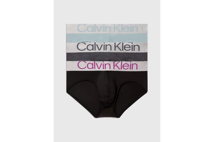 Calvin Klein 3 Pack Reconsidered Steel Microfiber Hip Brief - Arn/AshfordGrey/UtrPink