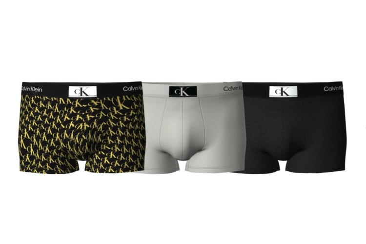 Calvin Klein 1996  3 Pack Trunk - Black /Grey /Logo Print