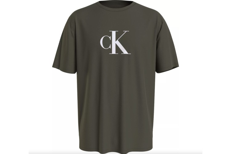 Calvin Klein Crew Neck Logo S/S T-Shirt - Dusty Olive