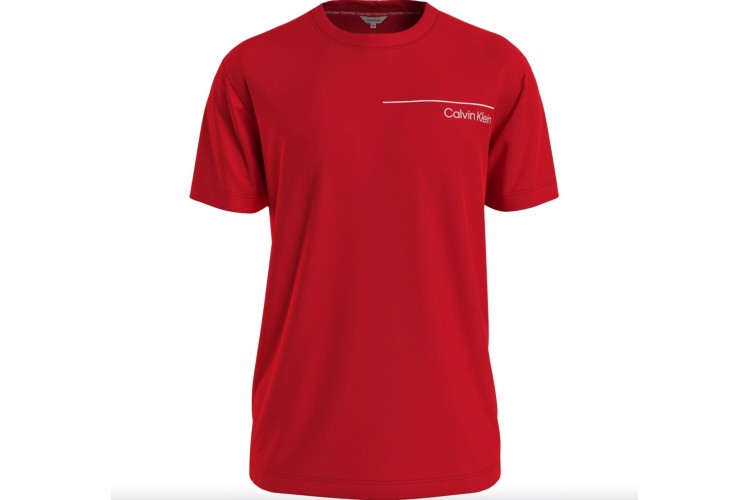 Calvin Klein Crew Neck Logo S/S T-Shirt - Red