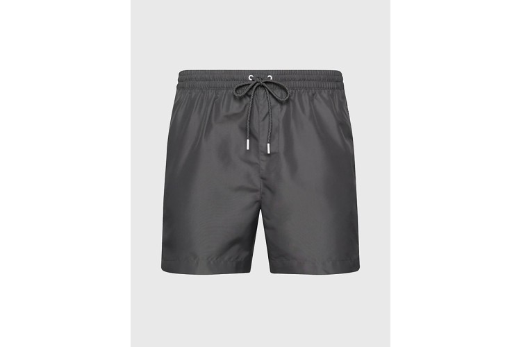 Calvin Klein Logo Tape Medium Drawstring Swim Shorts - Medium Charcoal