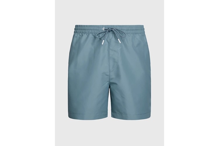 Calvin Klein Logo Tape Drawstring Swim Shorts - Muted Cerulean