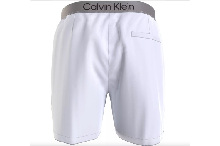Calvin Klein Medium Drawstring Steel Swim Shorts - PVH Classic White