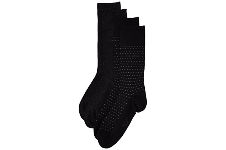 Calvin Klein Plain/ Polka Dot Socks 2 Pairs Black