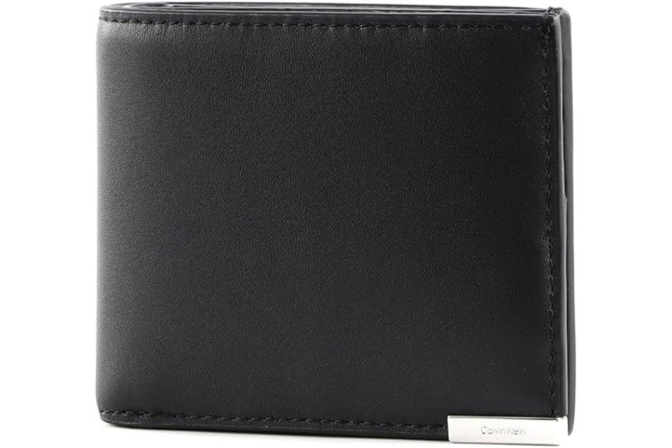 Calvin klein Plaque Bi Fold card & Coin Wallet - Black