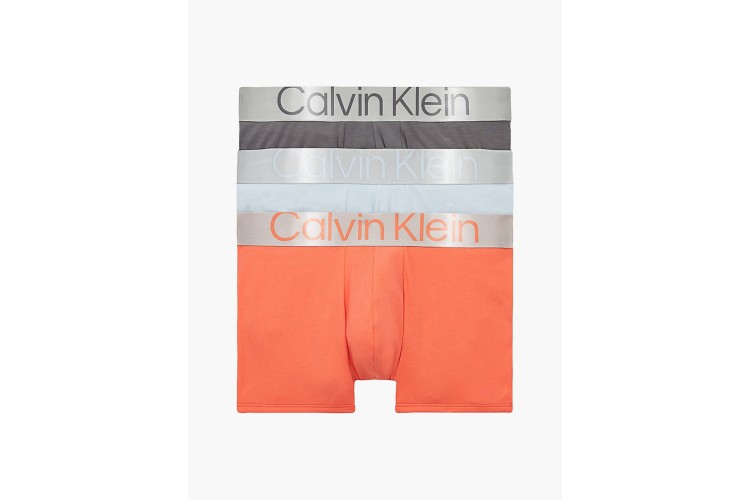 Calvin Klein Reconsidered Steel 3 Pack Trunks - Grey/Sky/Mango 