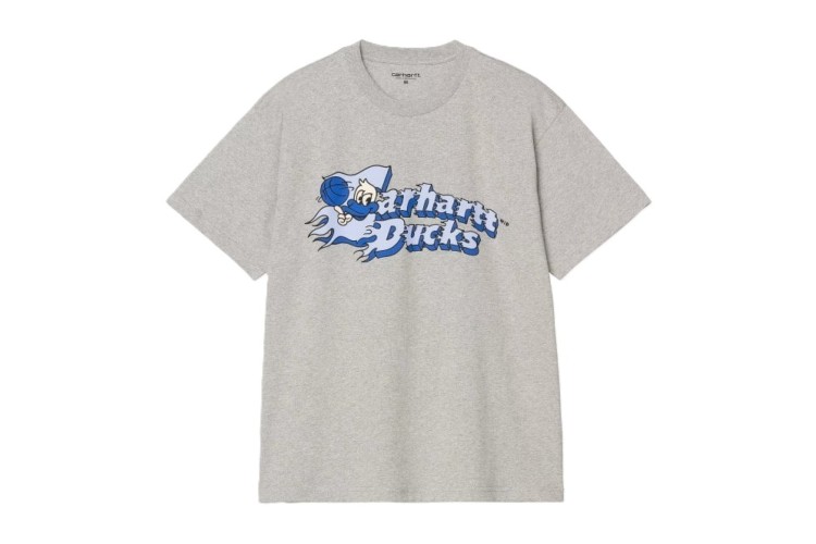 Carhartt WIP Flaming Ducks T-Shirt - Grey Heather