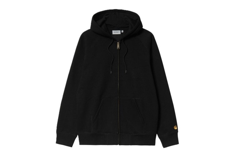 Carhartt WIP Hooded Chase Jacket Zip Through - Black/Gold 