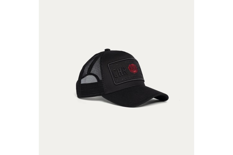 Christian Rose Iconic II Red Rose Cap - Black