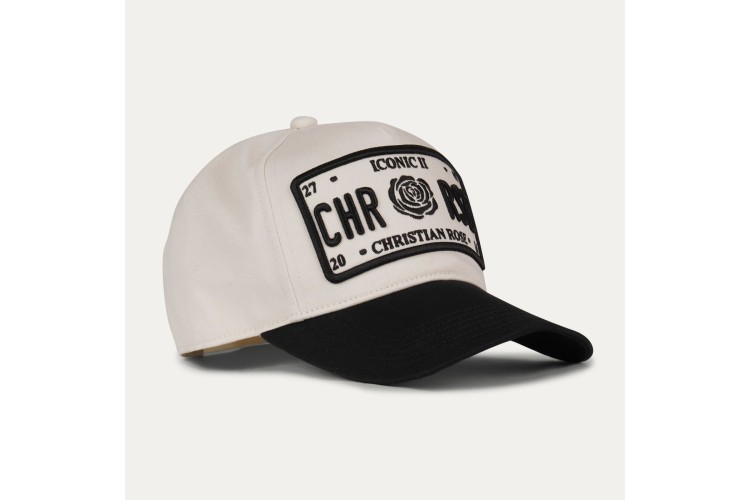 Christian Rose Iconic II Unstructered Trucker Cap - White/Black