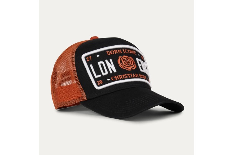 Christian Rose Iconic Plate Cap - Black/White/Orange