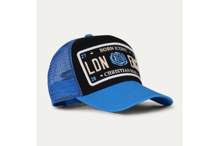 Christian Rose Iconic Plate Cap - Black/Blue/Cream
