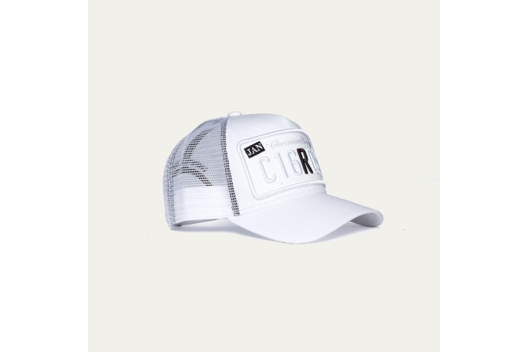 Christian Rose R Two Tone Cap - White