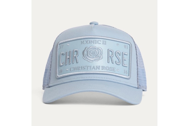Christian Rose Vinyl Plate Cap - Ice Blue