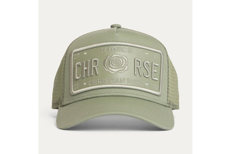 Christian Rose Vinyl Plate Cap - Pistachio