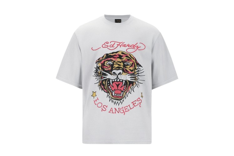 Ed Hardy LA Tiger Vintage S/S T-Shirt - Grey