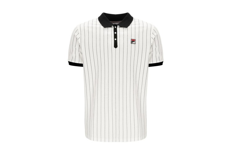 Fila BB1 Classic Vintage Striped Polo- Black/Gardenia