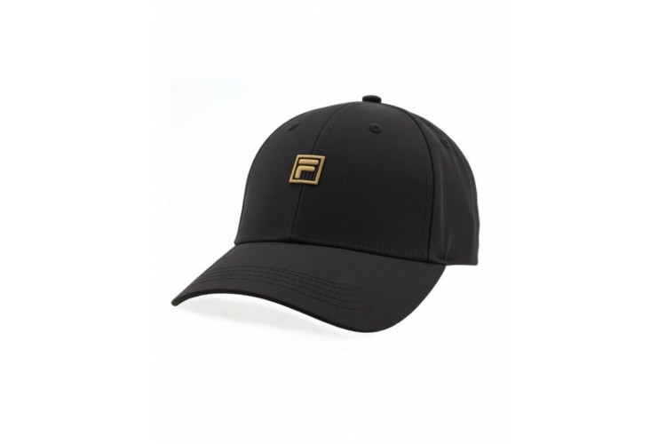 FILA Rawry Plain Box Logo Cap - Black/Gold