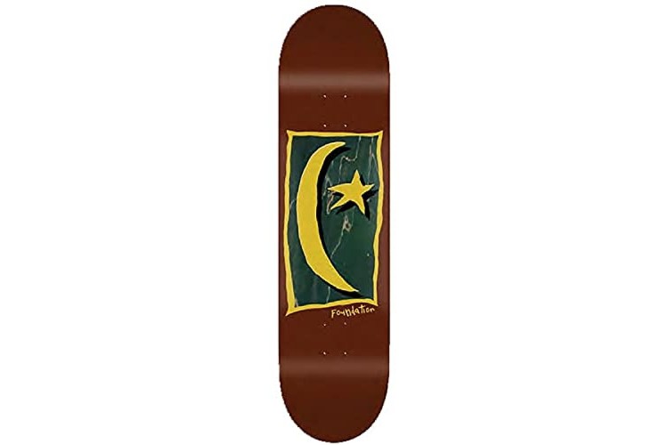 Foundation Star & Moon V2 Green Skateboard Deck - 8.13