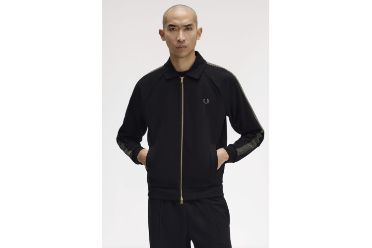 Fred Perry  J1318 Tennis Grip Taped Track Jacket - Black