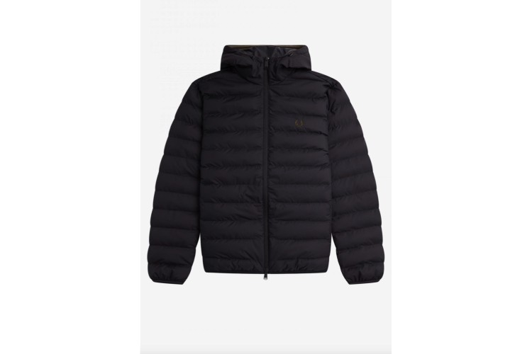 Fred Perry J4565 Hooded Insulated Jacket - Black