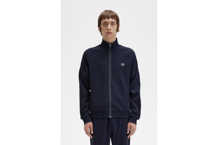 Fred Perry J5550 Knitted Tape Track Jacket - Navy