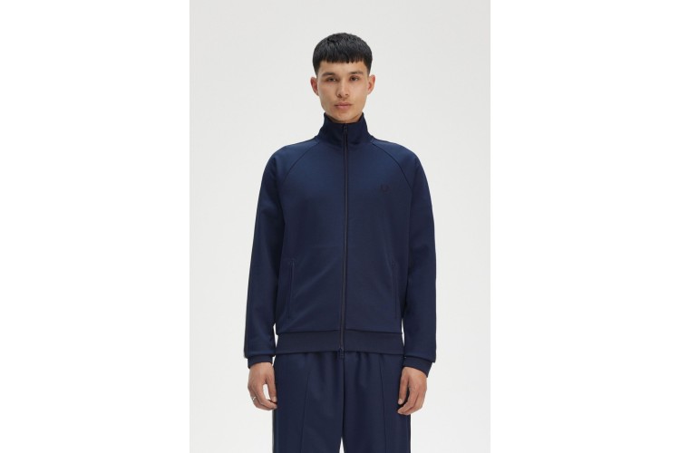 Fred Perry J9045 Two Colour Tape Track Jacket - Tennis Blue 