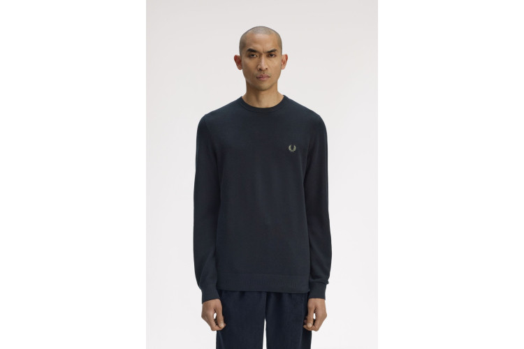 Fred Perry K1309 Pique Stich Jumper - Navy/White