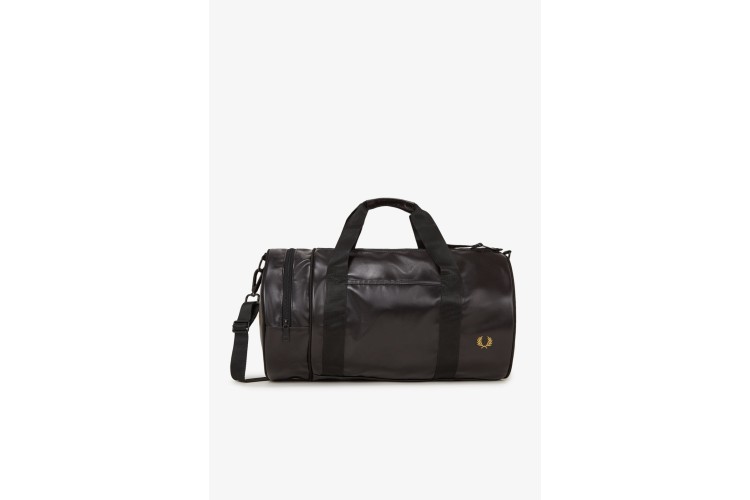 Fred Perry L7260 Tonal Classic Barrel Bag - Black / Gold